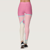 Pastel Blush roze Blauwgroen geel kleurenblok Leggings (Achterkant)
