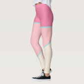 Pastel Blush roze Blauwgroen geel kleurenblok Leggings (Links)
