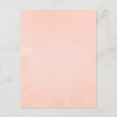 Pastel Blush Roze Bloemen Bruiloft Gast Details Informatiekaartje (Achterkant)