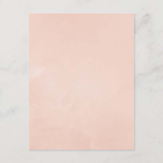 Pastel Blush Roze Bloemen Bruiloft Gast Details Informatiekaartje (Achterkant)