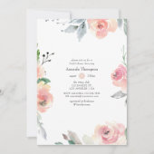 Pastel Blush Roze Bloemen Vrijgezellenfeest Kaart (Voorkant)