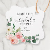 Pastel Blush  Roze botanisch Vrijgezellenfeest Bedankjes Labels (Achterkant)