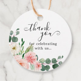 Pastel Blush  Roze botanische Vrijgezellenfeest F Bedankjes Labels