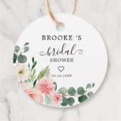 Pastel Blush  Roze botanische Vrijgezellenfeest F Bedankjes Labels (Achterkant)