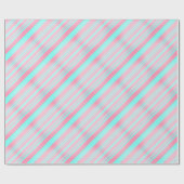 Pastel Blush Roze en Baby Blue Gradient Stripes Cadeaupapier (Vlak)