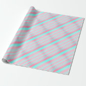 Pastel Blush Roze en Baby Blue Gradient Stripes Cadeaupapier (Uitgerold)
