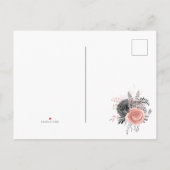 Pastel Blush roze en Charcoal Black Sla de datum o Aankondigingskaart (Achterkant)