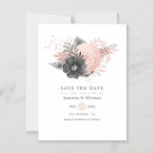 Pastel Blush roze en Charcoal Black Sla de datum o Magnetische Uitnodiging (Voorkant)