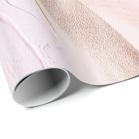 Pastel Blush Roze en Cream Paint Splash Cadeaupapier (Rol Hoek)