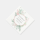 Pastel Blush Roze en groen Bruiloft Servet (Hoek)