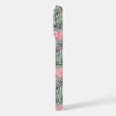 Pastel Blush Roze Flamingo's Palmbladeren Patroon iPhone Hoesje (Linkerkant)