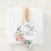 Pastel Blush  Roze Floral Botanical Weddenschap Bedankjes Labels (In situ)