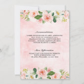 Pastel Blush  Roze Floral Botanical Weddenschap Kaart (Achterkant)