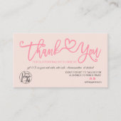 Pastel blush roze foto logo bedankt visitekaartje (Voorkant)