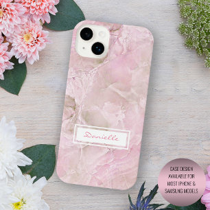 Pastel Blush Roze Grijs Agaat Marmer Art Patroon