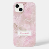 Pastel Blush Roze Grijs Agaat Marmer Art Patroon iPhone Hoesje (Achterkant)