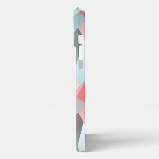 Pastel Blush Roze Mint Groen Grijs Mozaïek Patroon iPhone Hoesje (Linkerkant)