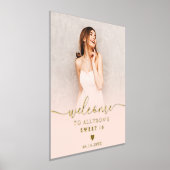 Pastel Blush roze ombre foto Sweet 16 welkom Folie Afdrukken (Laagn)