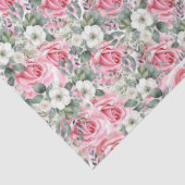  Pastel Blush Roze Rozen & Eucalyptus Tissuepapier (Detail)