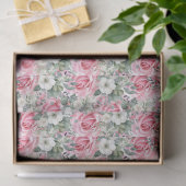  Pastel Blush Roze Rozen & Eucalyptus Tissuepapier (Geschenk)