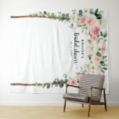 Pastel Blush Roze Vrijgezellenfeest Foto achtergro Wandkleed (In Situ (horizontaal))