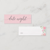 Pastel Blush-Vrijgezellenfeest Datum acht juisthee Mini Visitekaartje (Voorkant / Achterkant)
