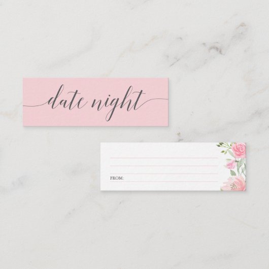 Pastel Blush-Vrijgezellenfeest Datum acht juisthee Mini Visitekaartje (Voorkant / Achterkant)