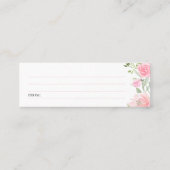 Pastel Blush-Vrijgezellenfeest Datum acht juisthee Mini Visitekaartje (Achterkant)