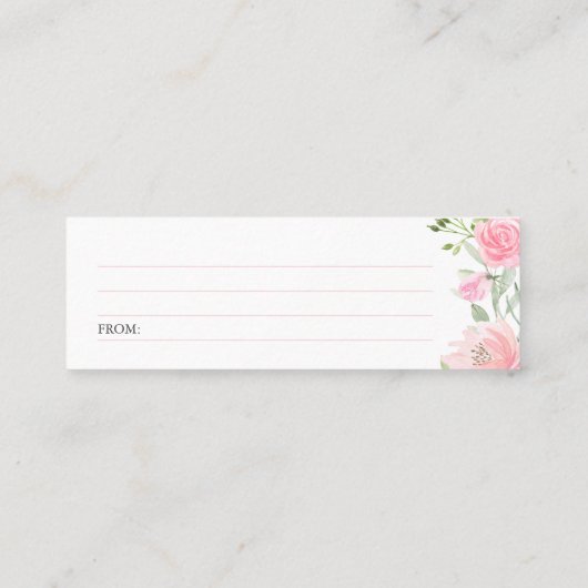 Pastel Blush-Vrijgezellenfeest Datum acht juisthee Mini Visitekaartje (Achterkant)