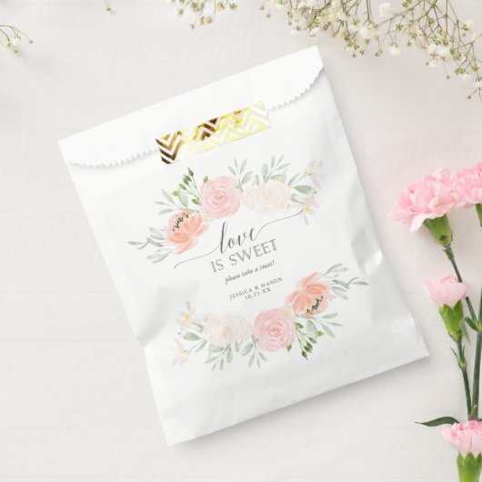 Pastel Blush Vrijgezellenfeest Favor Bag Love is S Bedankzakje (Gezegeld)