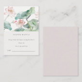 Pastel Blush Waterlily Diaper Baby shower Raffle Informatiekaartje (Voorkant / Achterkant)