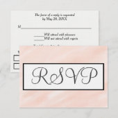 Pastel Blush Waterverf bruiloft RSVP Kaartje (Voorkant / Achterkant)