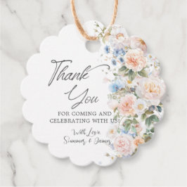 Pastel Blush White Blue Floral Bridal Baby Shower  Bedankjes Labels