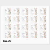 Pastel Blush White Blue Floral Bridal Baby Shower  Vierkante Sticker (Vel)