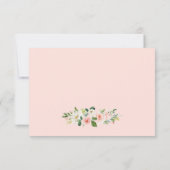 Pastel Blushing Pink Floral Gold Lijst RSVP Kaartje (Achterkant)