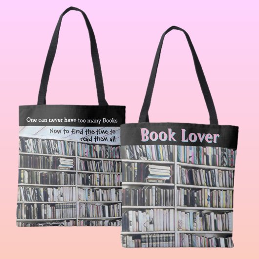 Pastel Boeken op Boekenkast Planken Chic Black Tote Bag