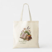 Pastel Boeken & Wildbloemen Canvas tas (Achterkant)