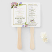 Pastel Boeket Lente Bloemen Trouwprogramma Handwaaier (Voorkant en achterkant)