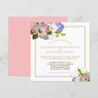 Pastel Boeket Lente Bloemen Vierkant Bruiloft