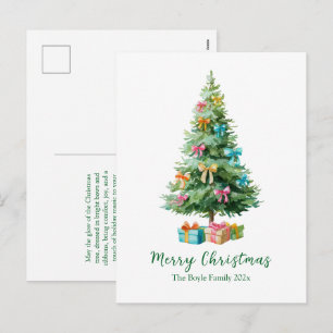 Pastel Bogen Lintjes Kerstboom Ansichtkaart Feestdagenkaart
