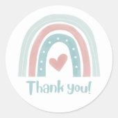 Pastel Bohemian Rainbow Bedankt Ronde Sticker (Voorkant)