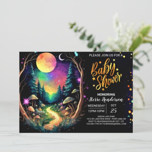 Pastel Boho Adventure wacht op Baby shower Kaart (Staand voorkant)