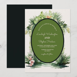 Pastel Boho Bloemenboog Tropische bruiloft Kaart