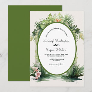 Pastel Boho Bloemenboog Tropische bruiloft Kaart