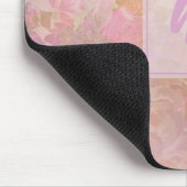 Pastel Boho Bloemmotief Chic Monogram Muismat (Hoek)