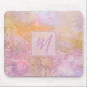 Pastel Boho Bloemmotief Chic Monogram Muismat (Voorkant)
