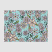 pastel Boho-bloesems en -valspatroon Tissuepapier (Voorkant)