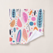 Pastel BOHO Botanische Patroon Monogrammed Naam Bad Handdoek (Wasdoekje)