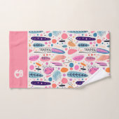 Pastel BOHO Botanische Patroon Monogrammed Naam Bad Handdoek (Handdoek)