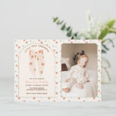Pastel Boho Bow Verjaardag Bash Foto Kaart (Staand voorkant)